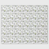 Cute Alpaca & Cactus Pattern Cadeaupapier (Vlak)