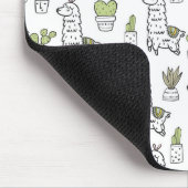 Cute Alpaca & Cactus Pattern Muismat (Hoek)