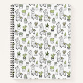 Cute Alpaca & Cactus Pattern Notitieboek (Voorkant)