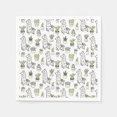 Cute Alpaca & Cactus Pattern Servet (Voorkant)