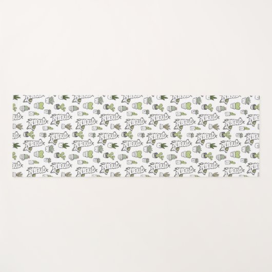 Cute Alpaca & Cactus Pattern Yogamat (Voorkant (horizontaal))