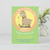 Cute alpaca cartoon kaart (Staand voorkant)