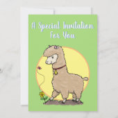 Cute alpaca cartoon kaart (Achterkant)