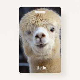 Cute Alpaca face Badge