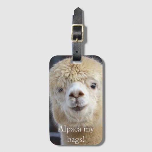 Cute Alpaca face Bagagelabel (Voorkant (verticaal))