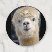 Cute Alpaca face Bedankjes Labels (Voorkant)