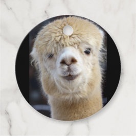 Cute Alpaca face Bedankjes Labels