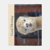 Cute Alpaca face Fleece Deken (Voorkant)