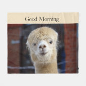 Cute Alpaca face Fleece Deken (Voorkant (Horizontaal))