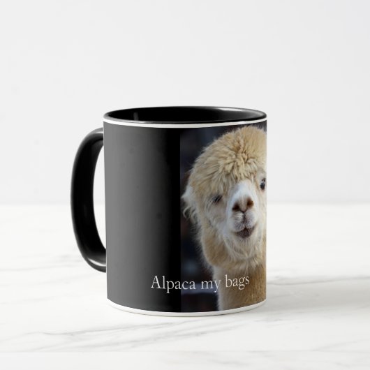 Cute Alpaca face Mok (Voorkant links)