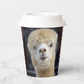 Cute Alpaca face Papieren Bekers (Achterkant)