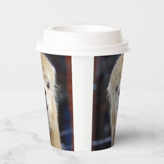 Cute Alpaca face Papieren Bekers (Rechts)