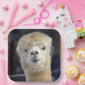Cute Alpaca face Papieren Bordje (Feest)