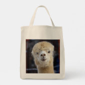Cute Alpaca face Tote Bag (Achterkant)