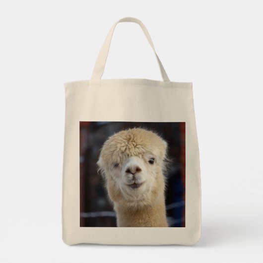 Cute Alpaca face Tote Bag (Achterkant)