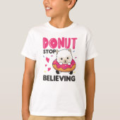Cute Alpaca Funny Animals in Donut Roze T-shirt (Voorkant)