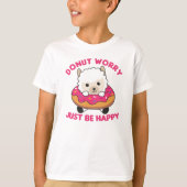 Cute Alpaca Funny Animals in Donut Roze T-shirt (Voorkant)