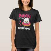 Cute Alpaca Funny Animals in Donut Roze T-shirt (Voorkant)