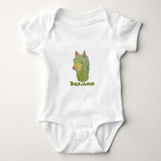Cute alpaca gezichtskunst romper (Voorkant)