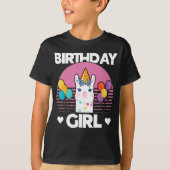 Cute Alpaca Girl Llama Birthday Party T-shirt (Voorkant)