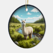 Cute Alpaca in a Meadow  Keramisch Ornament (Links)