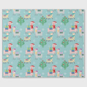 Cute Alpaca Kerstmis Pattern Cadeaupapier (Vlak)