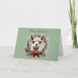 Cute Alpaca Kerstvakantie Wenskaart Bedankkaart
