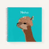 Cute Alpaca Kinder Name Persoonlijk Notitieboek (Voorkant)