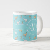 Cute Alpaca Lama Cactus Patroon Grote Koffiekop (Voorkant rechts)