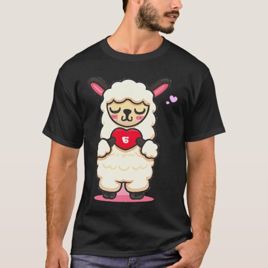 cute Alpaca Lama love for Woman for valentineu2019 T-shirt (Voorkant)