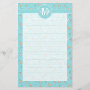 Cute Alpaca Llama Cactus Pattern Briefpapier