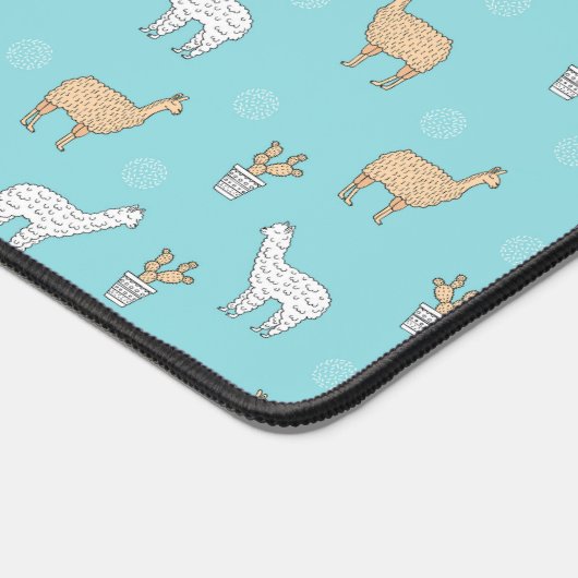 Cute Alpaca Llama Cactus Pattern Bureaumat (Hoek)