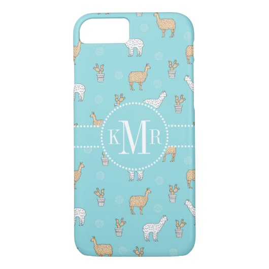 Cute Alpaca Llama Cactus Pattern Case-Mate iPhone Case (Achterkant)