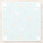Cute Alpaca Llama Cactus Pattern Glazen Onderzetter (Achterkant)