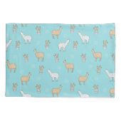 Cute Alpaca Llama Cactus Pattern Kussensloop (Achterkant-Links)