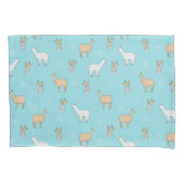 Cute Alpaca Llama Cactus Pattern Kussensloop (Voorkant-Links)