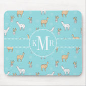 Cute Alpaca Llama Cactus Pattern Muismat (Voorkant)