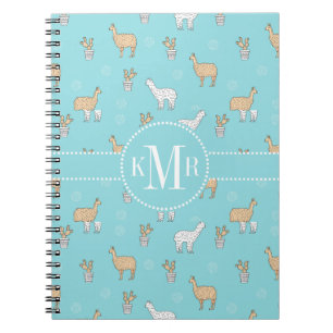 Cute Alpaca Llama Cactus Pattern Notitieboek