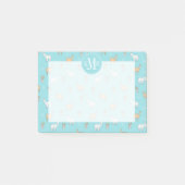 Cute Alpaca Llama Cactus Pattern Post-it® Notes (Voorkant)