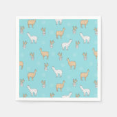 Cute Alpaca Llama Cactus Pattern Servetten (Voorkant)