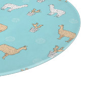 Cute Alpaca Llama Cactus Pattern Snijplank (Hoek)
