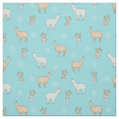 Cute Alpaca Llama Cactus Pattern Stof (Swatch)