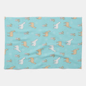 Cute Alpaca Llama Cactus Pattern Theedoek (Horizontaal)