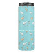 Cute Alpaca Llama Cactus Pattern Thermosbeker (Achterkant)