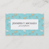 Cute Alpaca Llama Cactus Pattern Visitekaartje (Voorkant)