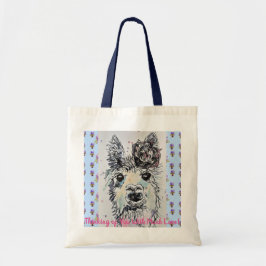 Cute Alpaca Llama Funny Denking You Canvas tas