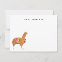 Cute Alpaca Monogram Boho Dieren Kunstwerk