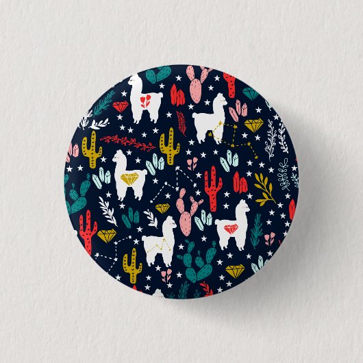 Cute Alpaca Ronde Button 3,2 Cm (Voorkant)