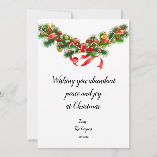 Cute Alpaca Santa Hat Kaart (Achterkant)