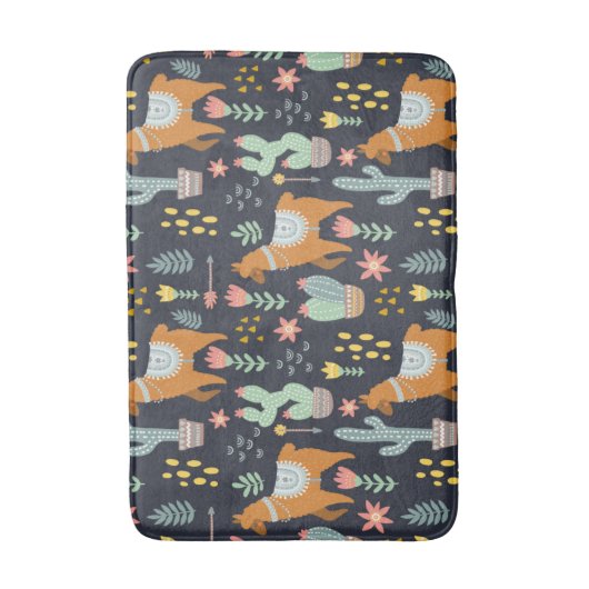 Cute Alpacas Pattern Badmat (Voorkant Verticaal)